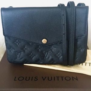 💎✨ BEAUTIFUL ✨💎 RARE BLACK NOIR CROSSBODY TWICE LOUIS VUITTON W/RECEIPT